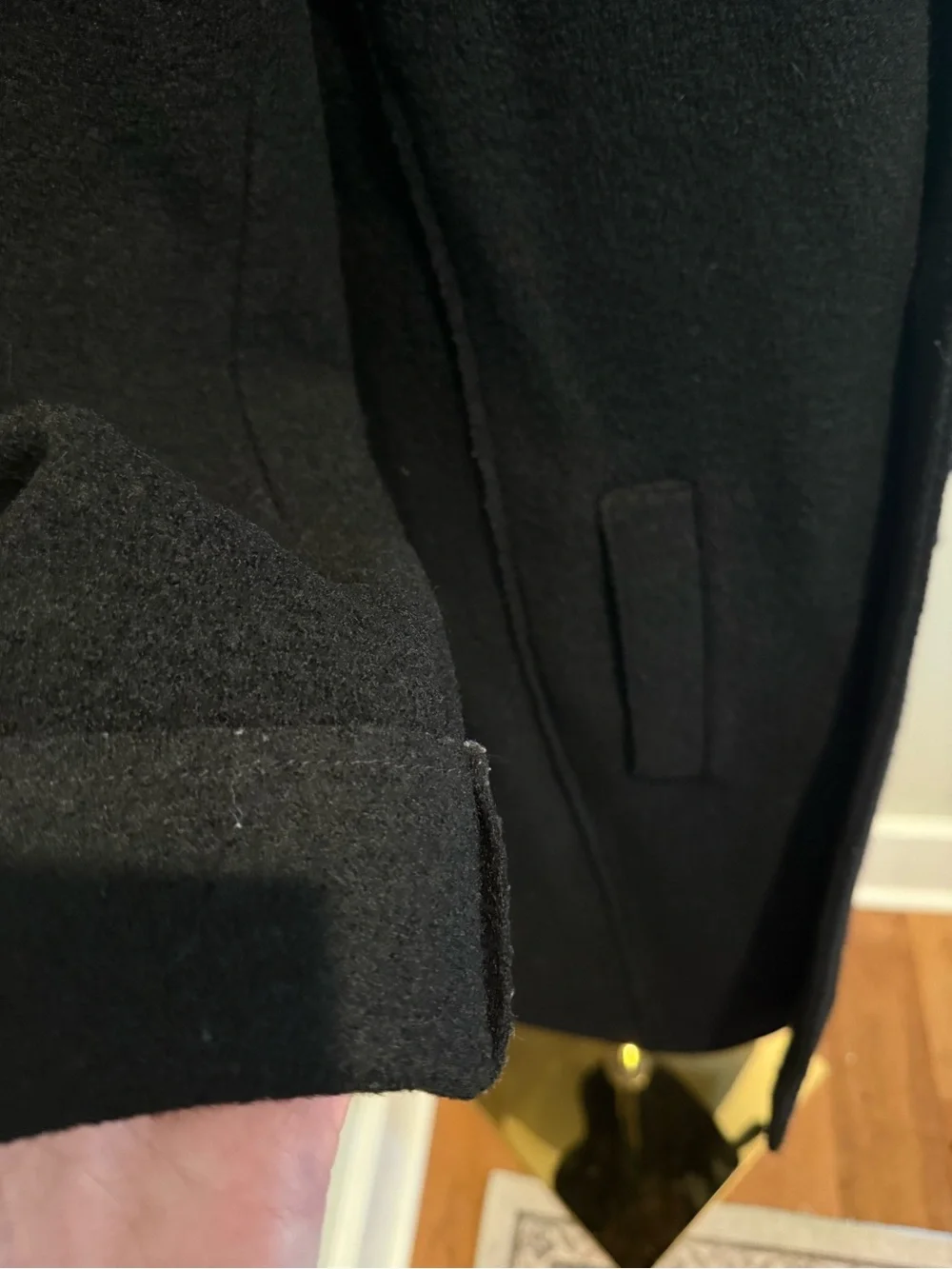 J.Crew Daphne Black Italian Boiled Wool Topcoat Tall 12